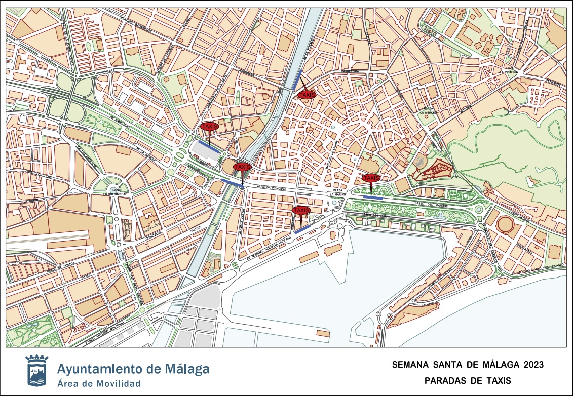 Ordenamiento del tráfico Semana Santa Málaga 2023