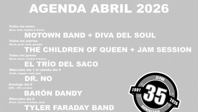 Agenda abril 2026 en ZZ PUB